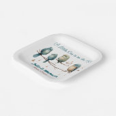 Whimsical Birds on Branches Pastel Baby shower Papieren Bordje (Gebogen)