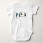 Whimsical Birds on Branches Pastel Baby shower Romper (Achterkant)