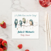 Whimsical Birds on Branches Pastel Baby shower Servet (Insitu)