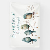 Whimsical Birds on Branches Pastel Baby shower Spandoek (Verticaal)