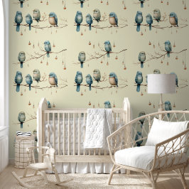 Whimsical Birds on Branches  Stijl Behang