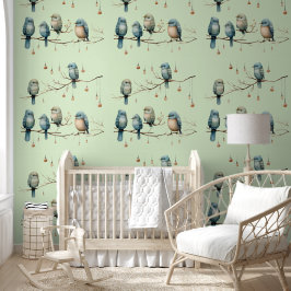 Whimsical Birds on Branches  Stijl Behang