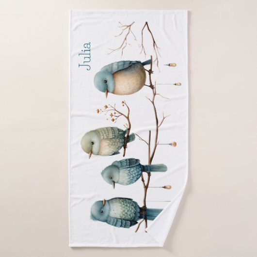 Whimsical Birds on Branches Tijdloze Elegantie Bad Handdoek (Badhanddoek)