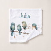 Whimsical Birds on Branches Tijdloze Elegantie Bad Handdoek (Wasdoekje)