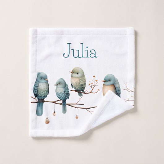 Whimsical Birds on Branches Tijdloze Elegantie Bad Handdoek (Wasdoekje)