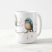 Whimsical Birds on Branches Tijdloze Elegantie Koffiemok (Voorkant rechts)