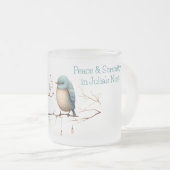 Whimsical Birds on Branches Tijdloze Elegantie Matglas Koffiemok (Voorkant rechts)