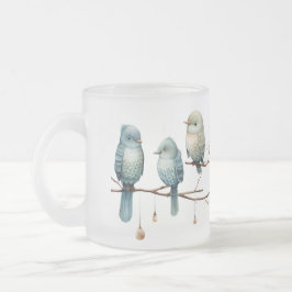 Whimsical Birds on Branches Tijdloze Elegantie Matglas Koffiemok