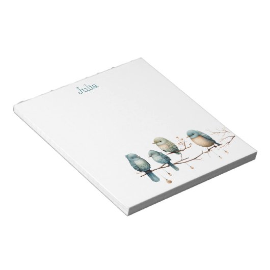 Whimsical Birds on Branches Tijdloze Elegantie Notitieblok (Schuin)