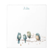 Whimsical Birds on Branches Tijdloze Elegantie Notitieblok (Voorkant)