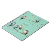 Whimsical Birds on Branches Tijdloze Elegantie Notitieboek (Linkerzijde)