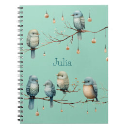 Whimsical Birds on Branches Tijdloze Elegantie Notitieboek