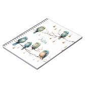 Whimsical Birds on Branches Tijdloze Elegantie Notitieboek (Linkerzijde)