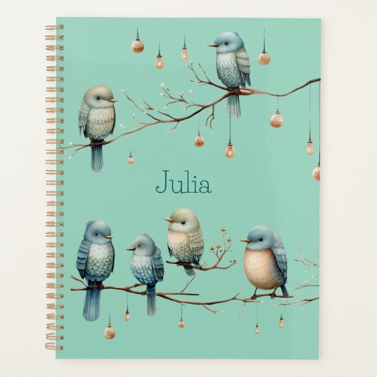 Whimsical Birds on Branches Tijdloze Elegantie Planner (Voorkant)