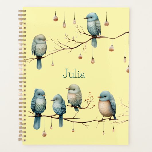 Whimsical Birds on Branches Tijdloze Elegantie Planner (Voorkant)