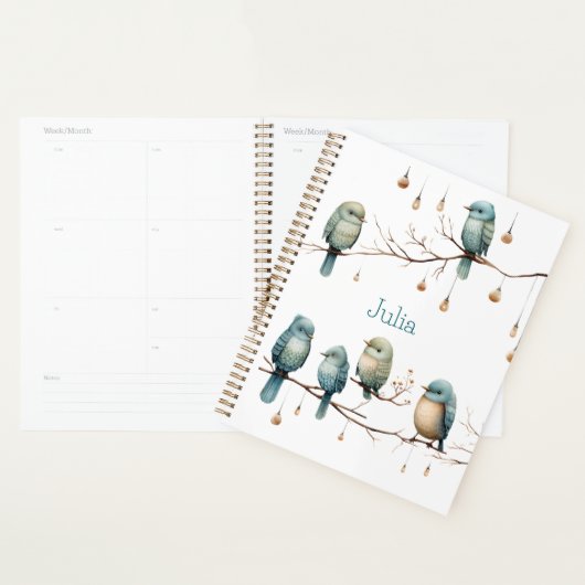 Whimsical Birds on Branches Tijdloze Elegantie Planner (Display)