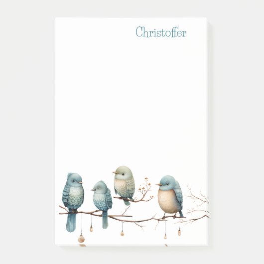 Whimsical Birds on Branches Tijdloze Elegantie Post-it® Notes (Voorkant)