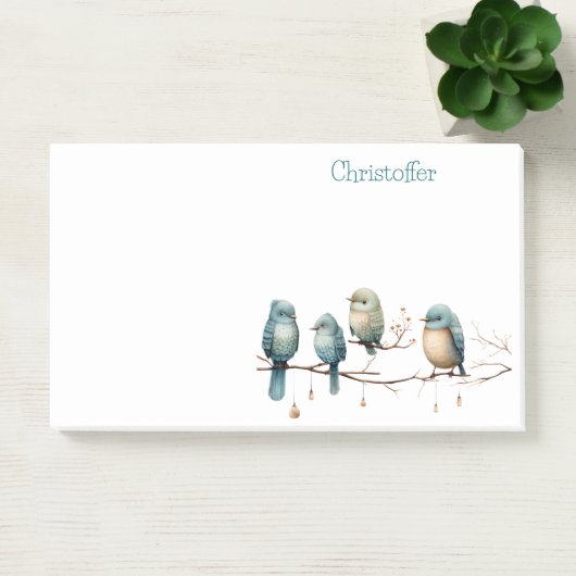 Whimsical Birds on Branches Tijdloze Elegantie Post-it® Notes (Kantoor)