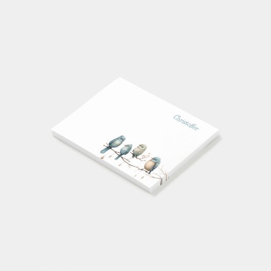 Whimsical Birds on Branches Tijdloze Elegantie Post-it® Notes (Schuin)
