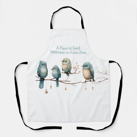 Whimsical Birds on Branches Tijdloze Elegantie Schort (Voorkant)
