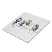 Whimsical Birds on Branches Tijdloze Elegantie Tegeltje (Zijkant)