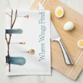 Whimsical Birds on Branches Tijdloze Elegantie Theedoek (Quarter Fold)