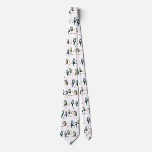 Whimsical Birds on Branches Timeless Elegance Stropdas (Voorkant)