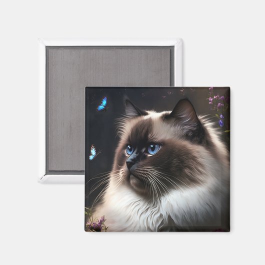 Whimsical Birman Cat Magnet (Voorkant / Achterkant)