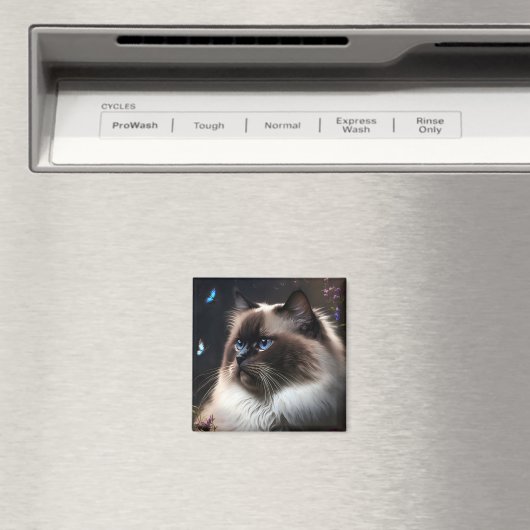 Whimsical Birman Cat Magnet (Insitu (Vaatwasser))
