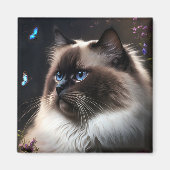 Whimsical Birman Cat Magnet (Voorkant)