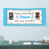 Whimsical Birthday Banner met de foto van het kind (Beurs)