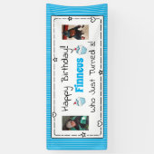 Whimsical Birthday Banner met de foto van het kind (Verticaal)