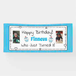 Whimsical Birthday Banner met de foto van het kind