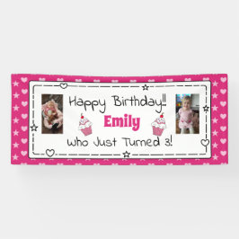 Whimsical Birthday Banner met de foto van het kind