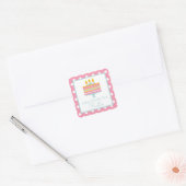 Whimsical Birthday Cake Gepersonaliseerde Gift Sti Vierkante Sticker (Envelop)