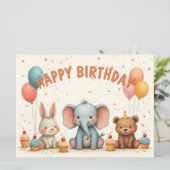 Whimsical Birthday Friends Gather Here (Staand voorkant)