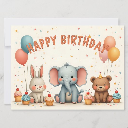 Whimsical Birthday Friends Gather Here (Voorkant)