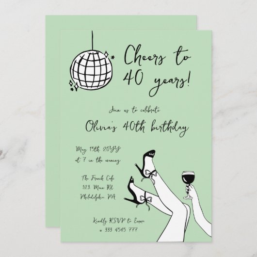 Whimsical Birthday Party uitnodiging (Voorkant / Achterkant)