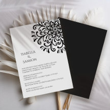 Whimsical Black and white Flourish Wedding