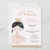 Whimsical Black Ballerina Little Princess Verjaard Kaart (Voorkant)