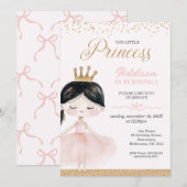 Whimsical Black Ballerina Little Princess Verjaard Kaart (Voorkant / Achterkant)