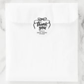 Whimsical Black Bow Bridal Shower Thank You Ronde Sticker (Tas)