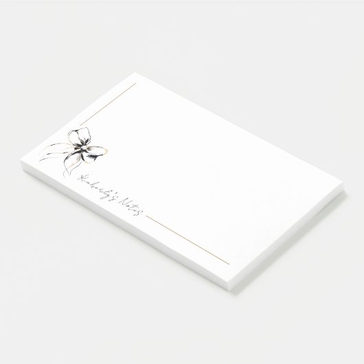 Whimsical Black Bow Full Name or Couple's Names Post-it® Notes (Schuin)