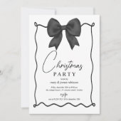 Whimsical Black Bow kerstfeest Kaart (Voorkant)