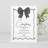 Whimsical Black Bow kerstfeest Kaart (Staand voorkant)