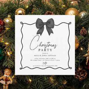 Whimsical Black Bow kerstfeest Kaart