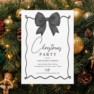 Whimsical Black Bow kerstfeest Kaart
