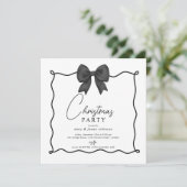 Whimsical Black Bow kerstfeest Kaart (Staand voorkant)