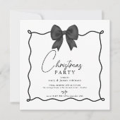 Whimsical Black Bow kerstfeest Kaart (Voorkant)