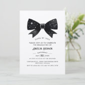 Whimsical Black Bow Kraft Papier Afstudeerfeest Kaart (Staand voorkant)